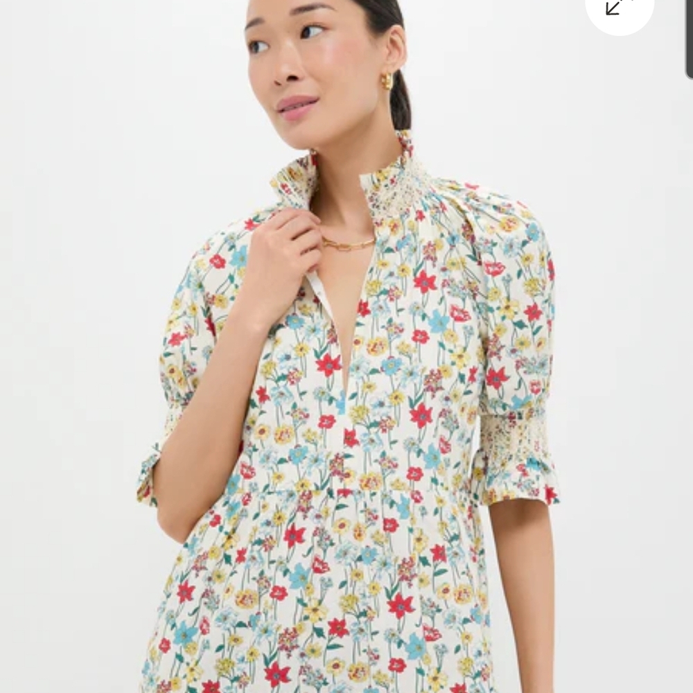 Red And Blue Multi Floral Sawyer Mini Dress